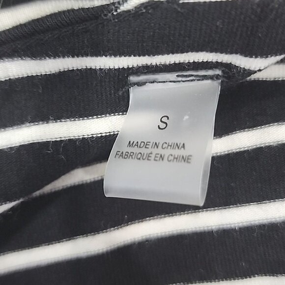 T Tahari Midi Dress Modal Spandex Black & White Striped Sleeveless Women's Small - Picture 5 of 7
